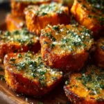 Crispy Baked Sweet Potato Bites with Parmesan Herb Butter First Image