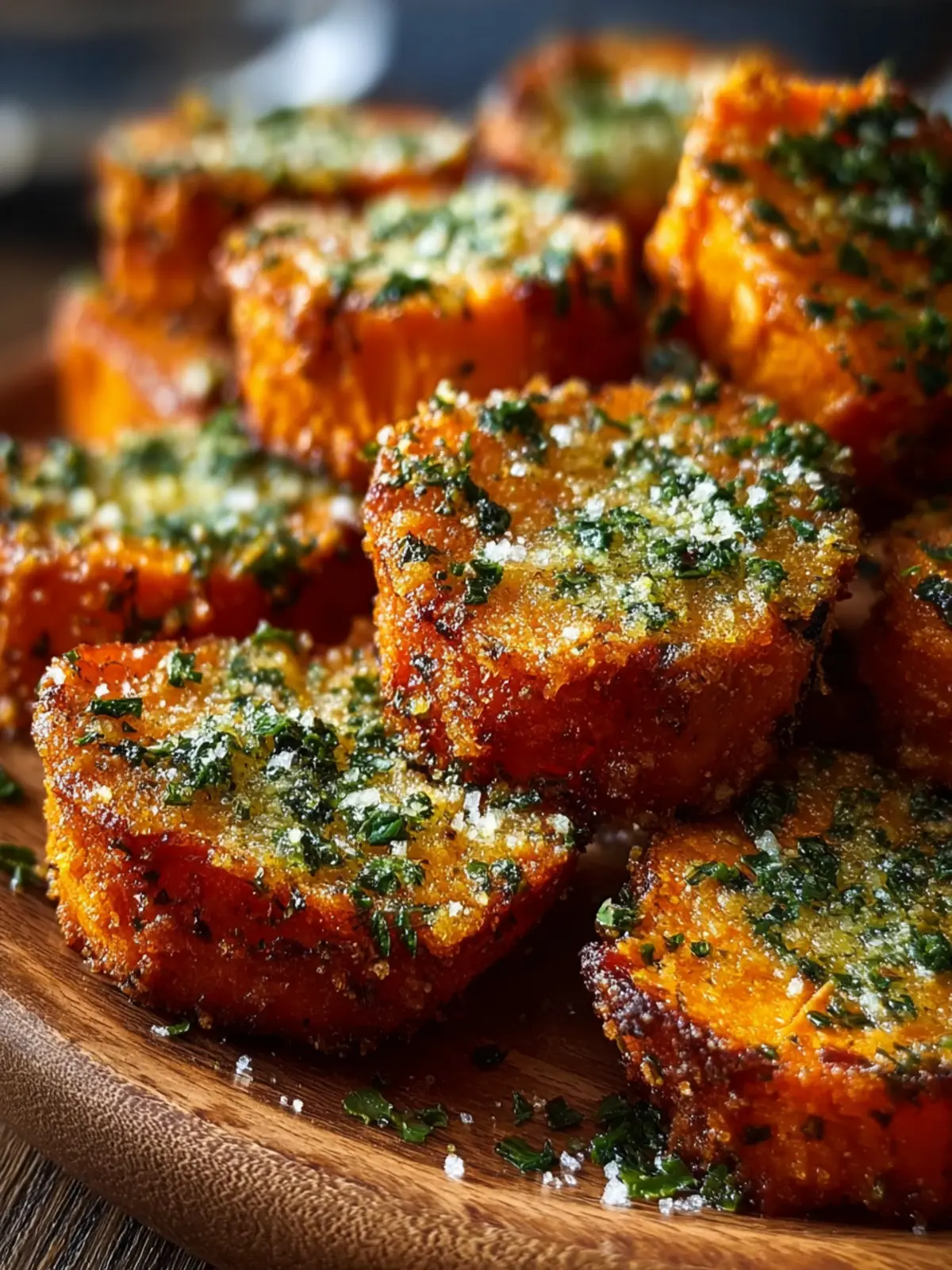 Crispy Baked Sweet Potato Bites with Parmesan Herb Butter First Image