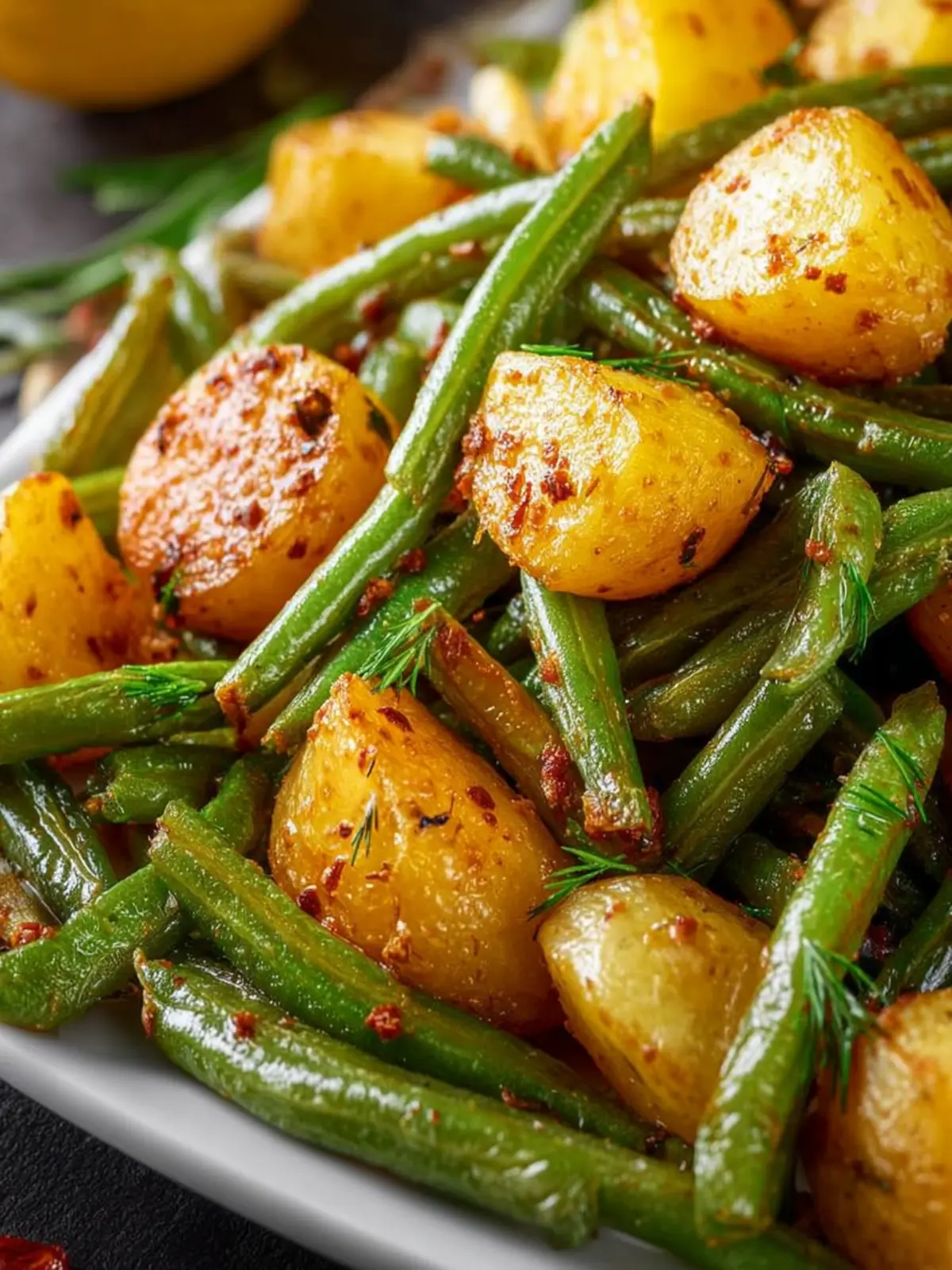 Roasted Green Beans and Potatoes First Image