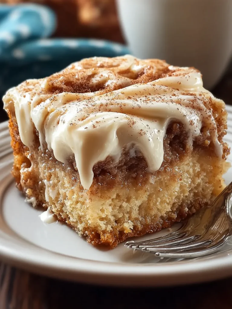 Cinnamon Roll Poke Cake First Image