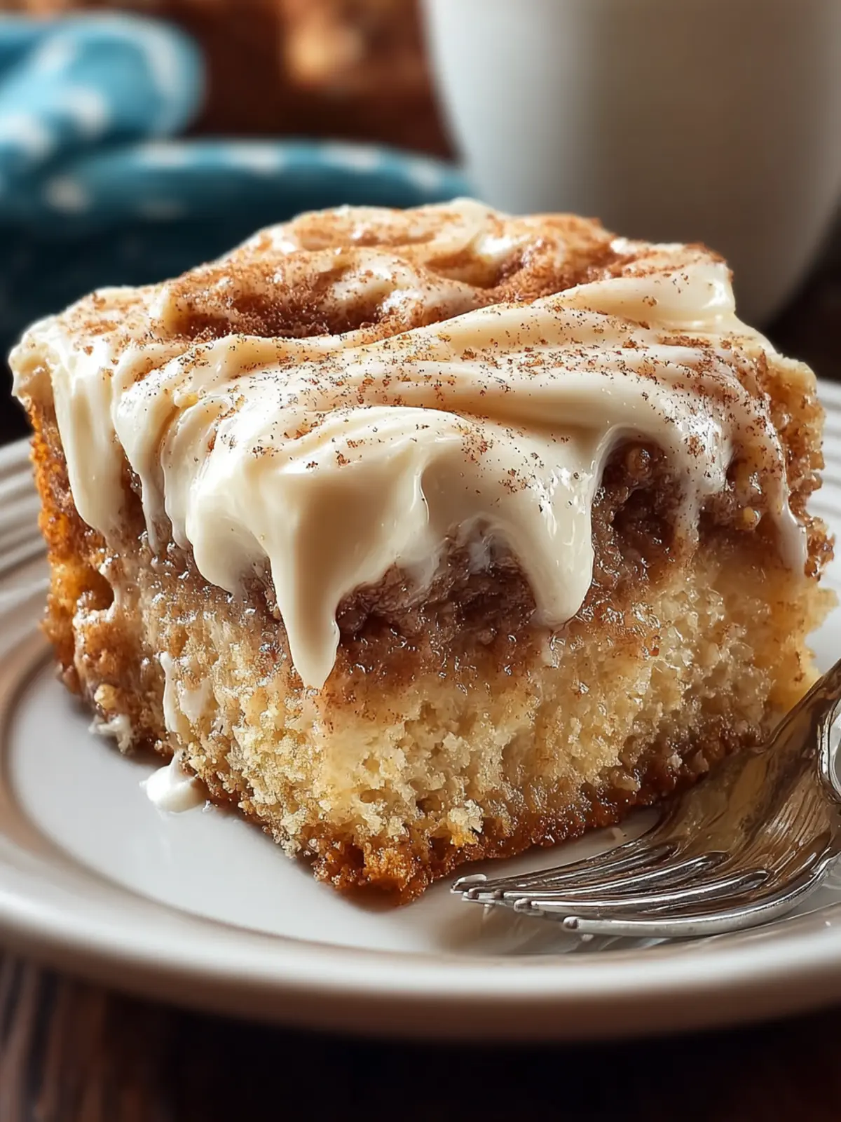 Cinnamon Roll Poke Cake First Image