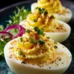 Creamy Garlic Deviled Eggs First Image