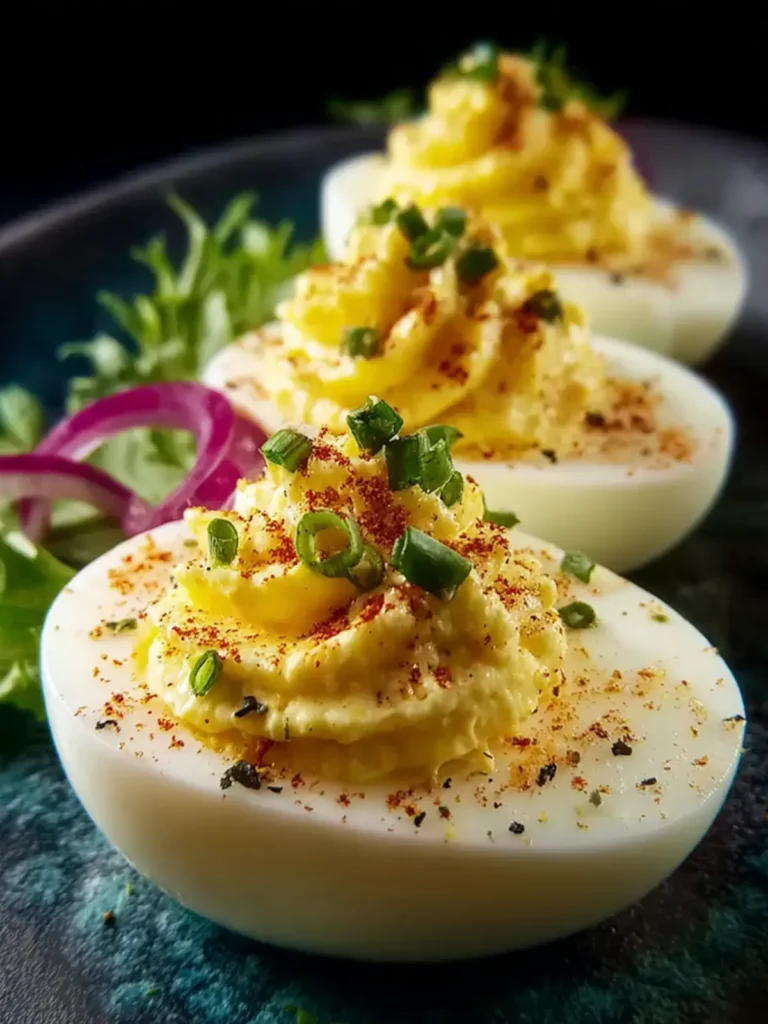 Creamy Garlic Deviled Eggs First Image