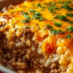 Cheesy Ground Beef and Rice Casserole First Image
