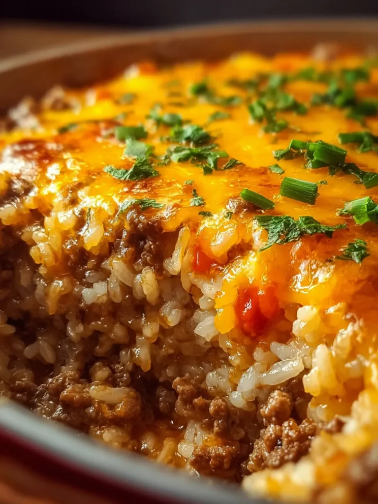 Cheesy Ground Beef and Rice Casserole First Image