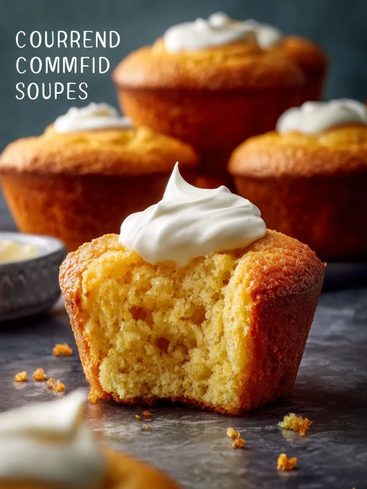 Cornbread Muffins with Sour Cream Center First Image