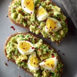Smashed Avocado Toast with Egg and Red Pepper Flakes First Image