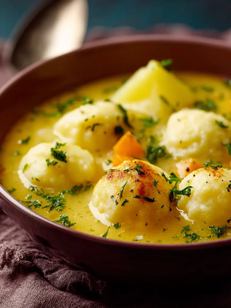 Simple German Potato Soup With Dumplings First Image