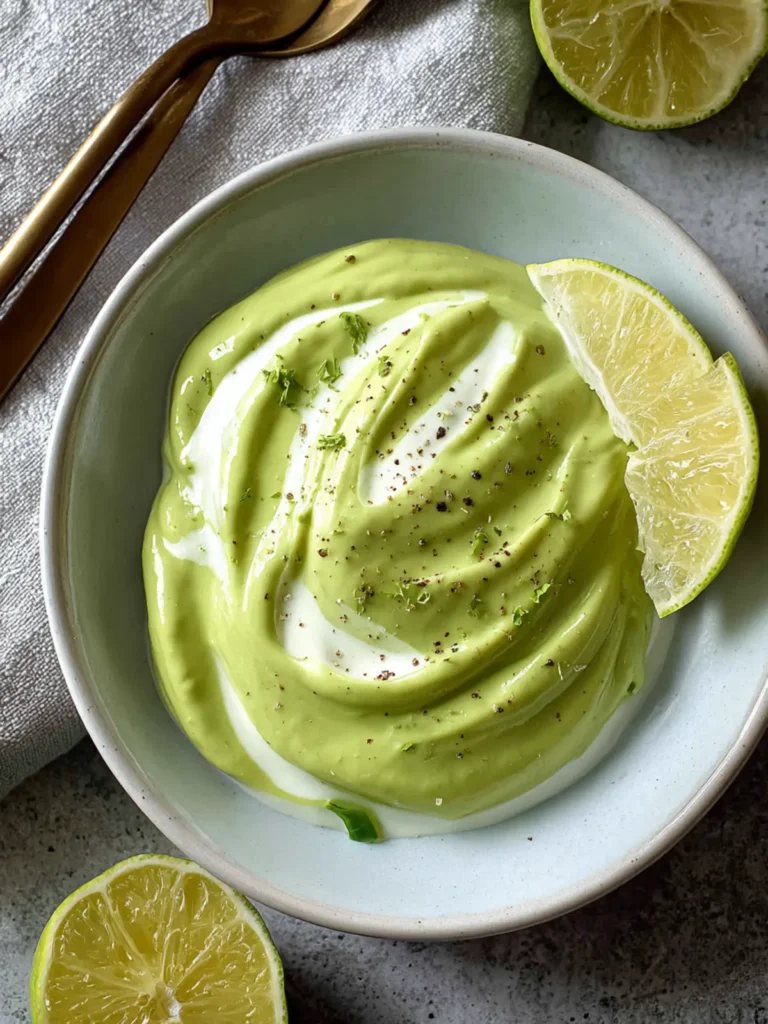 Avocado Lime Crema Sauce Recipe with Yogurt First Image