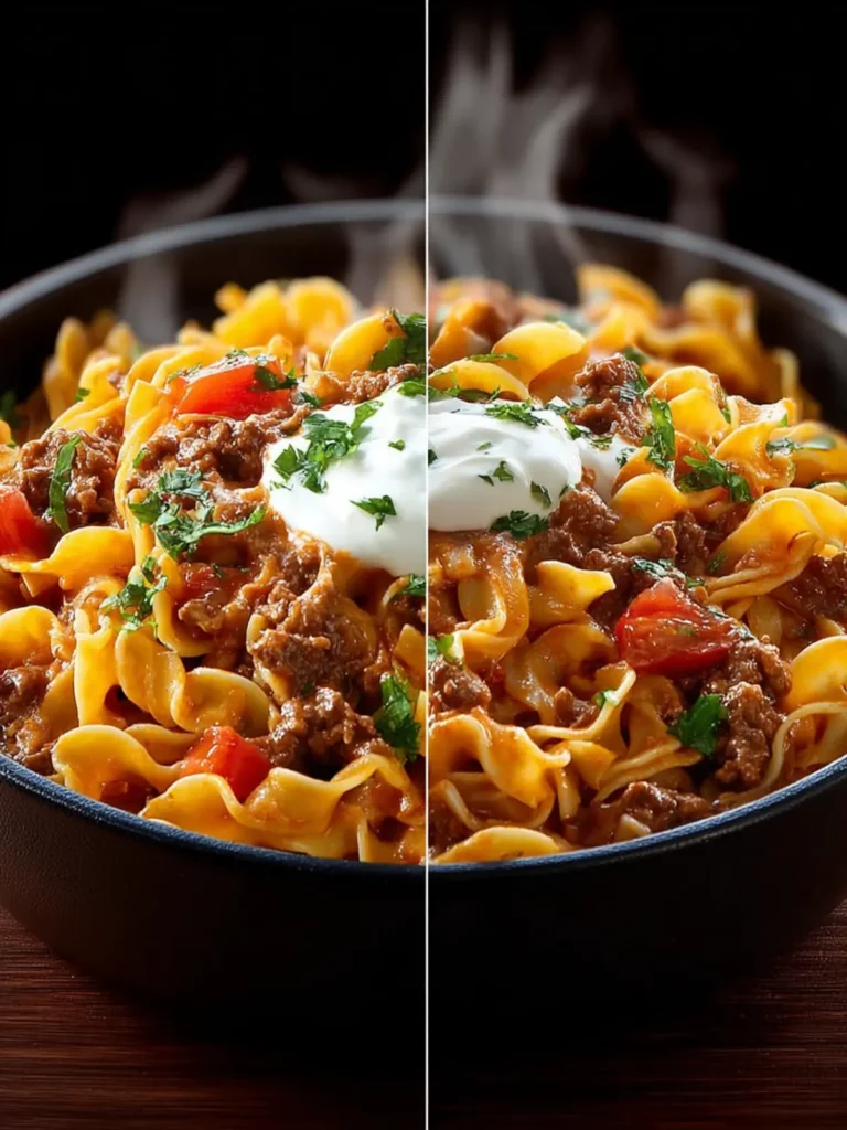 Easy Sour Cream Beef Noodle Casserole First Image