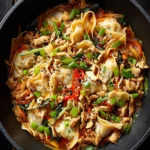 Gyoza Noodle Chicken Skillet First Image